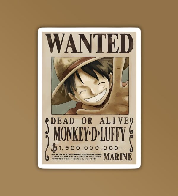 Wanted Luffy One Piece Sticker Wanted Luffy One Piece Sticker