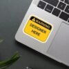 Warning Designer Here Sticker