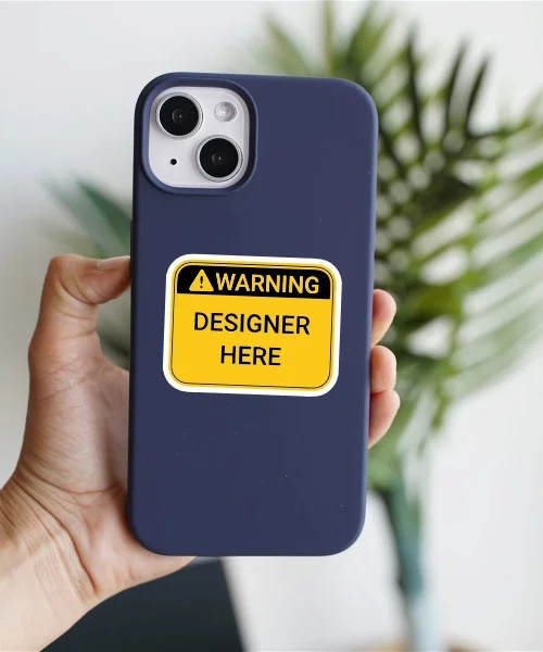 Warning Designer Here Sticker Warning Designer Here Sticker