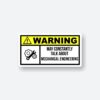 Warning Mechanical Engineering Sticker