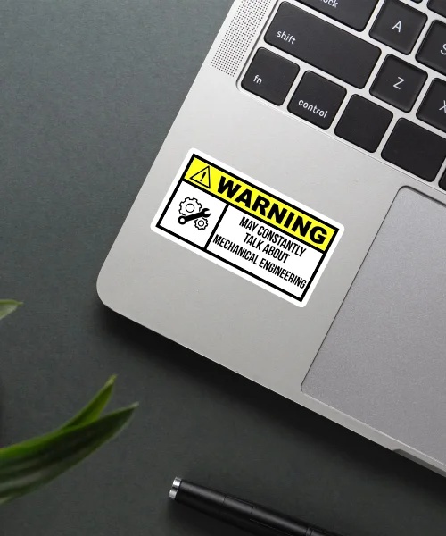 Warning Mechanical Engineering Sticker