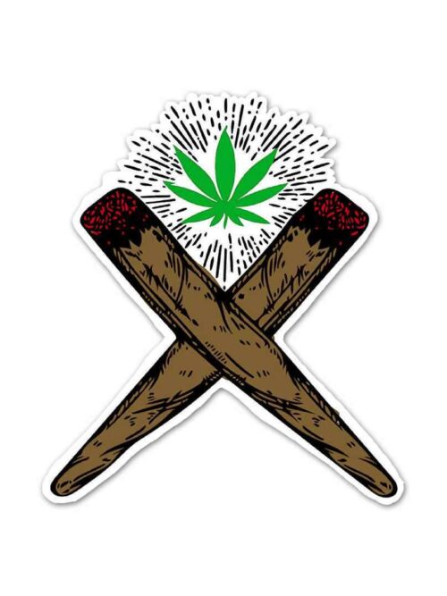 Weed Cross Sticker
