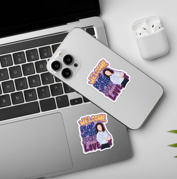 Welcome To The Real World Friends Laptop Mobile Sticker Welcome To The Real World Friends Laptop Mobile Sticker
