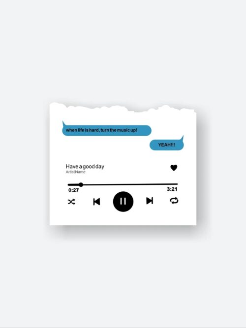 When Life Is Hard Turn The Music Up Sticker