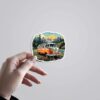 Whimsical Caravan Mountain View Travels Stickers