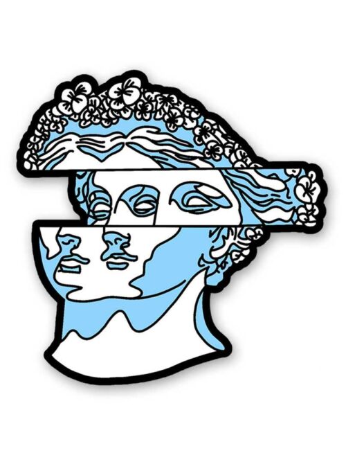 White Flower Hair Statue Sticker