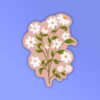 White Flowers Laptop Mobile Stickers