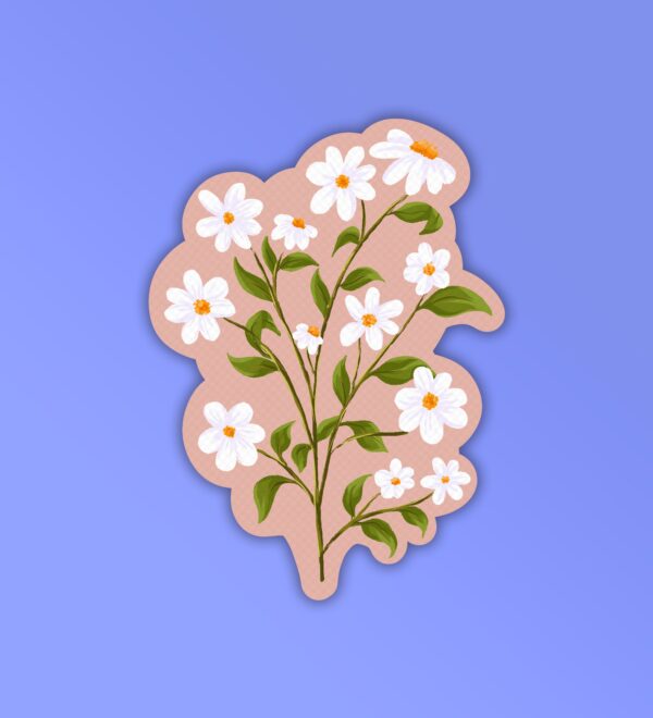 White Flowers Laptop Mobile Stickers White Flowers Laptop Mobile Stickers