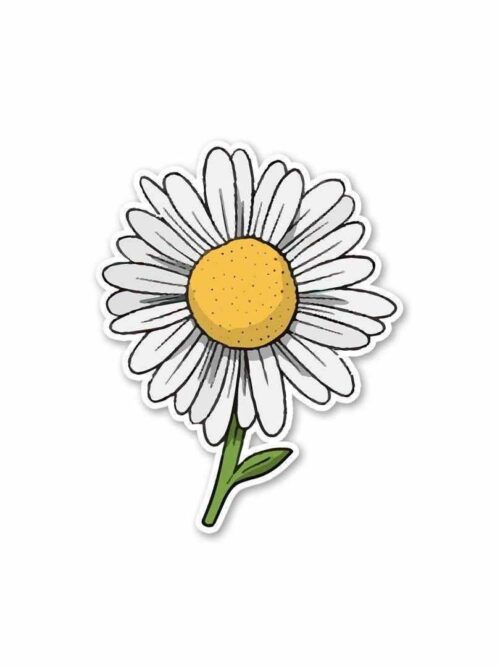 White Sunflower Sticker
