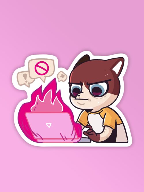 Work On Fire Mobile Laptop Sticker
