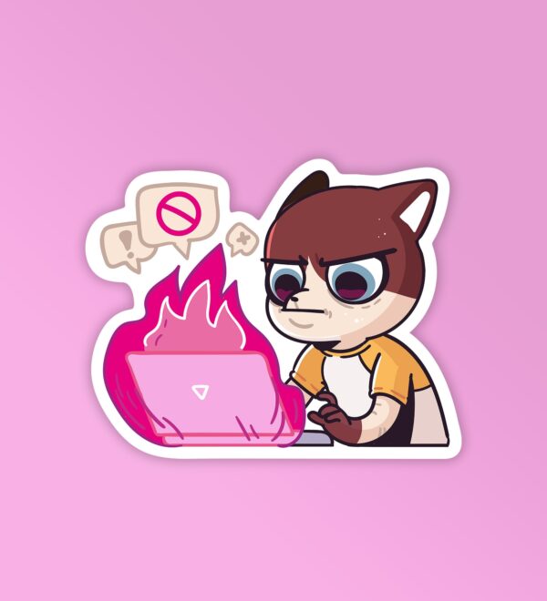 Work On Fire Mobile Laptop Sticker Work On Fire Mobile Laptop Sticker