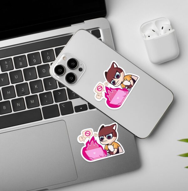 Work On Fire Mobile Laptop Sticker Work On Fire Mobile Laptop Sticker