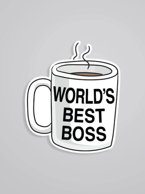 Worlds Best Boss Cup TV Shows Stickers