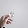 Worlds Best Boss Cup TV Shows Stickers