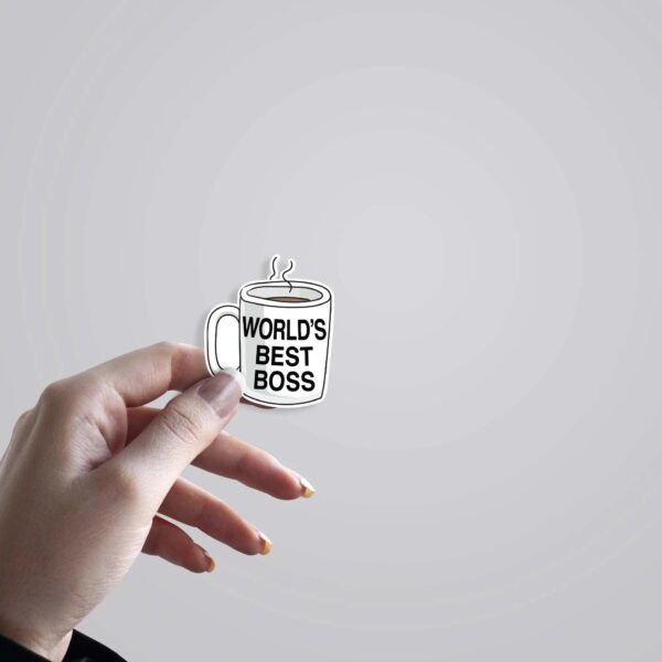 Worlds Best Boss Cup TV Shows Stickers