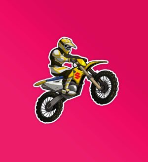 Yellow Motocross Bike Sticker Yellow Motocross Bike Sticker
