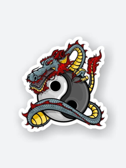 Yin Yang Dragon Sticker