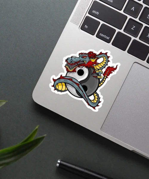 Yin Yang Dragon Sticker Yin Yang Dragon Sticker