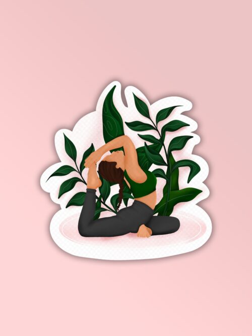 Yoga Girl Laptop Mobile Stickers