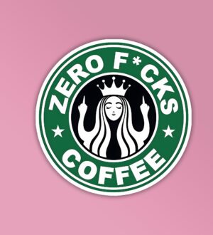 Zero Fcks Coffee Laptop Mobile Stickers
