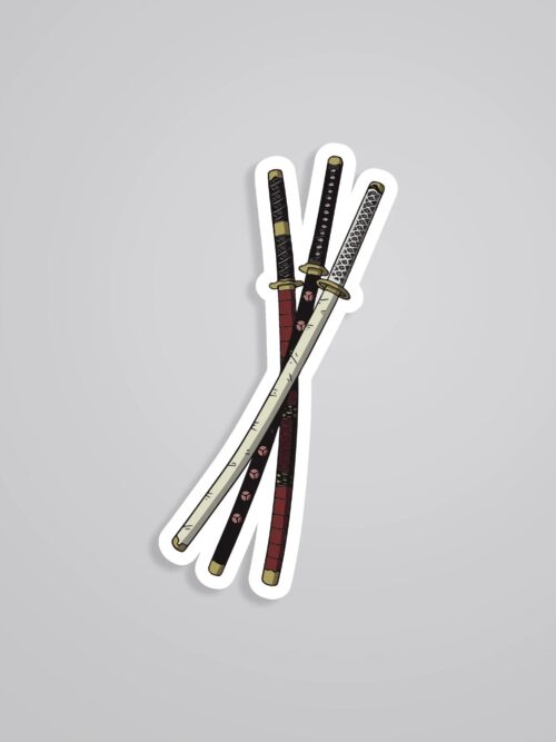 Zoros 3 Katanas Anime Stickers