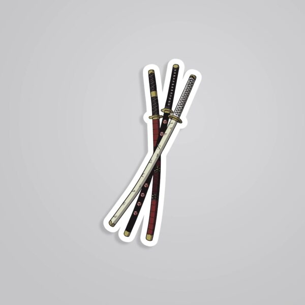 Zoros 3 Katanas Anime Stickers