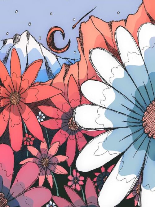 Flowers Of The Peaks Spring Vibes Poster