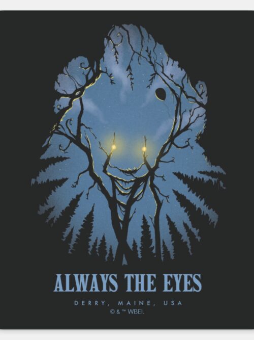 IT Always The Eyes Pareidolic Tree Tops Square Sticker