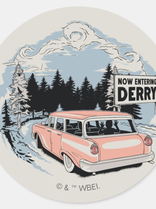 Now Entering Derry Classic Round Sticker