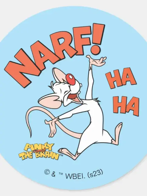 Pinky And The Brain   Pinky  Narf  Classic Round Sticker