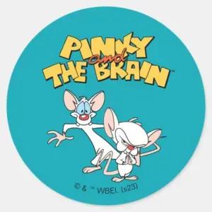 Pinky_and_the_Brain___Show_Logo_Classic_Round_Sticker_1 Pinky And The Brain   Show Logo Classic Round Sticker