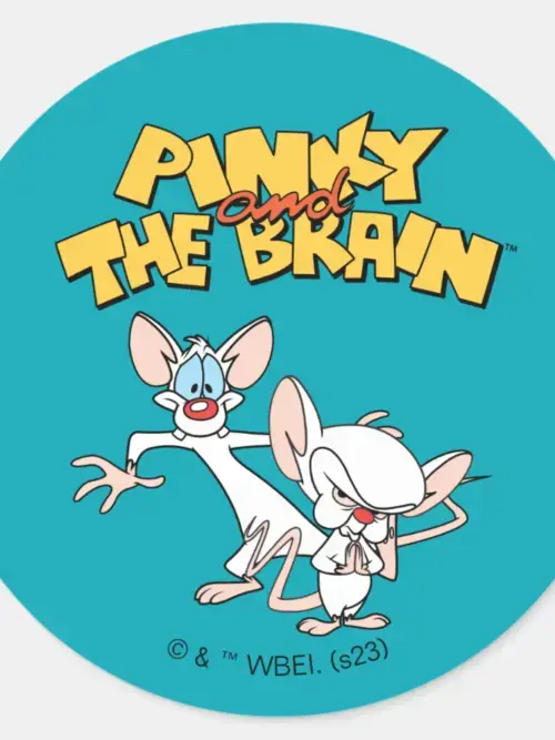 Pinky And The Brain   Show Logo Classic Round Sticker