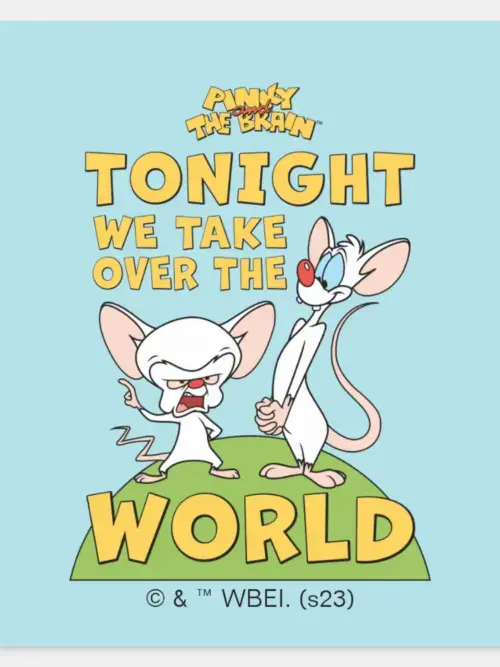 Pinky And The Brain   Take Over The World Square Sticker