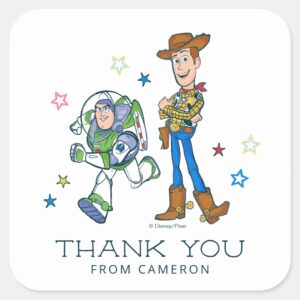 2 Infinity And Beyond Toy Story Birthday Thank You Square Sticker