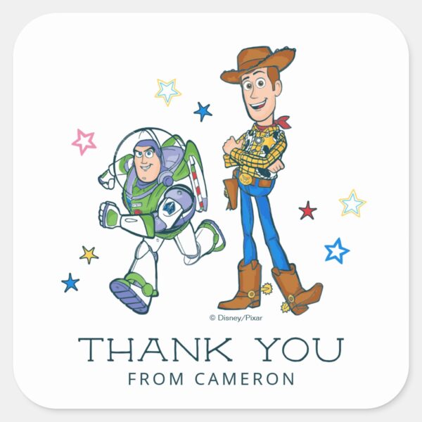 2_Infinity_and_Beyond_Toy_Story_Birthday_Thank_You_Square_Sticker_3 2 Infinity And Beyond Toy Story Birthday Thank You Square Sticker