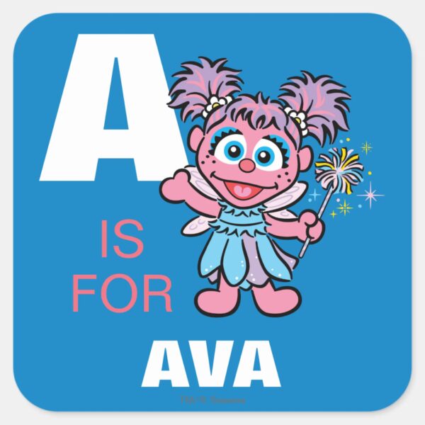 A_is_for_Abby_Cadabby___Add_Your_Name_Square_Sticker_1 A Is For Abby Cadabby Add Your Name Square Sticker