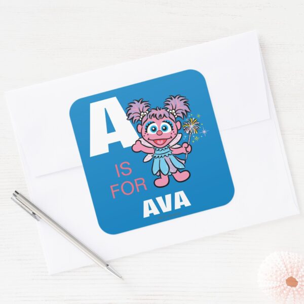 A_is_for_Abby_Cadabby___Add_Your_Name_Square_Sticker_3 A Is For Abby Cadabby Add Your Name Square Sticker