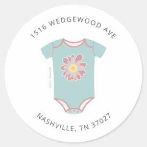 Abby_Cadabby_Bodysuit_Baby_Shower_Address_Classic_Round_Sticker_1 Abby Cadabby Bodysuit Baby Shower Address Classic Round Sticker