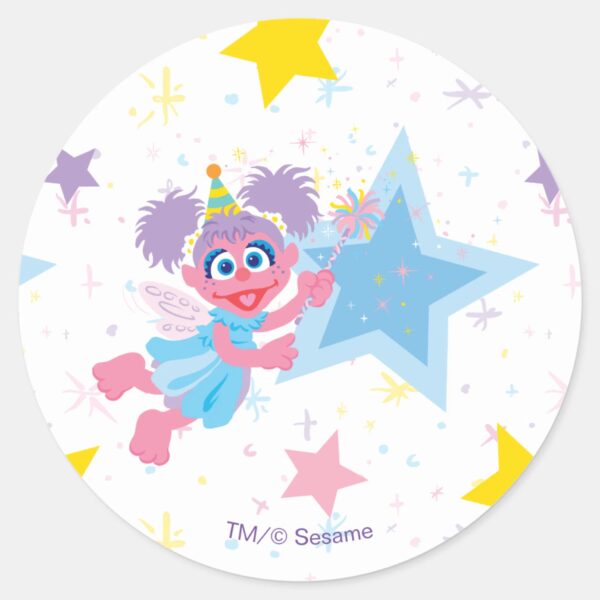 Abby_Cadabby_Party_Star_Pattern_Classic_Round_Sticker_1 Abby Cadabby Party Star Pattern Classic Round Sticker