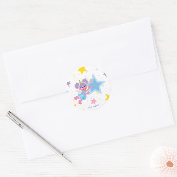 Abby_Cadabby_Party_Star_Pattern_Classic_Round_Sticker_3 Abby Cadabby Party Star Pattern Classic Round Sticker