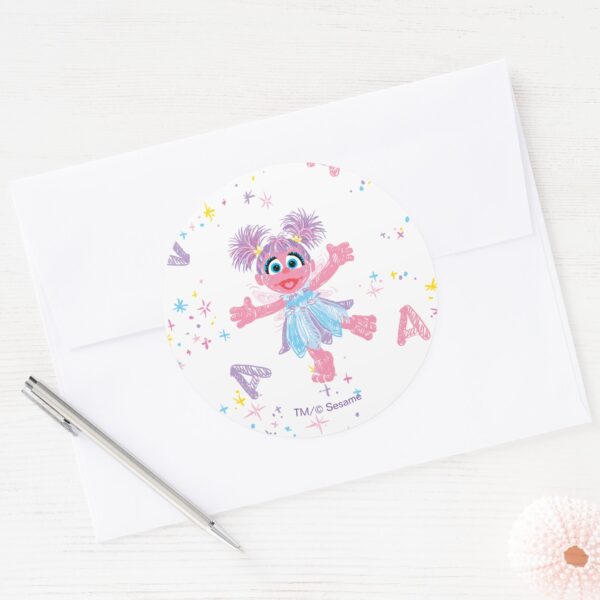 Abby_Cadabby_Sparkle_Pattern_Classic_Round_Sticker_3 Abby Cadabby Sparkle Pattern Classic Round Sticker