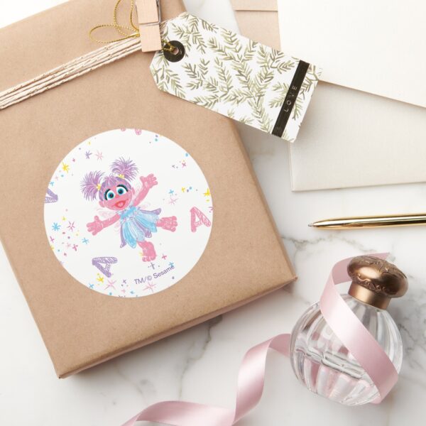 Abby_Cadabby_Sparkle_Pattern_Classic_Round_Sticker_5 Abby Cadabby Sparkle Pattern Classic Round Sticker
