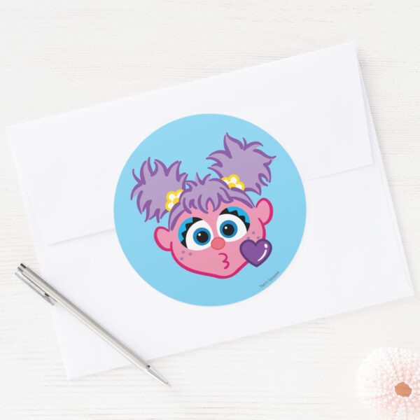 Abby_Face_Throwing_a_Kiss_Classic_Round_Sticker_3 Abby Face Throwing A Kiss Classic Round Sticker