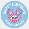 Abby_Smiling_Face___Happy_Birthday_Classic_Round_Sticker_1 Abby Smiling Face Happy Birthday Classic Round Sticker