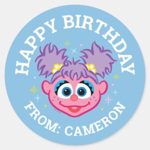 Abby Smiling Face Happy Birthday Classic Round Sticker