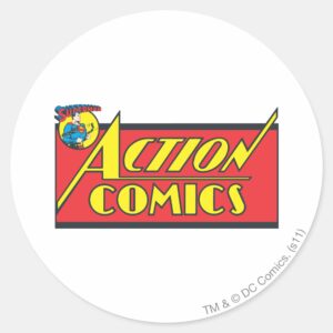 Action Comics Superman Classic Round Sticker