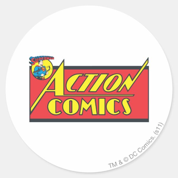 Action_Comics_-_Superman_Classic_Round_Sticker_1 Action Comics Superman Classic Round Sticker