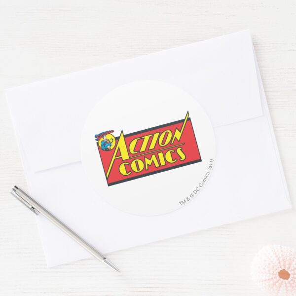 Action_Comics_-_Superman_Classic_Round_Sticker_3 Action Comics Superman Classic Round Sticker