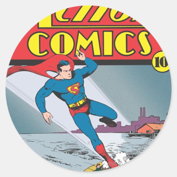 Action_Comics_#25_Classic_Round_Sticker_1 Action Comics 25 Classic Round Sticker