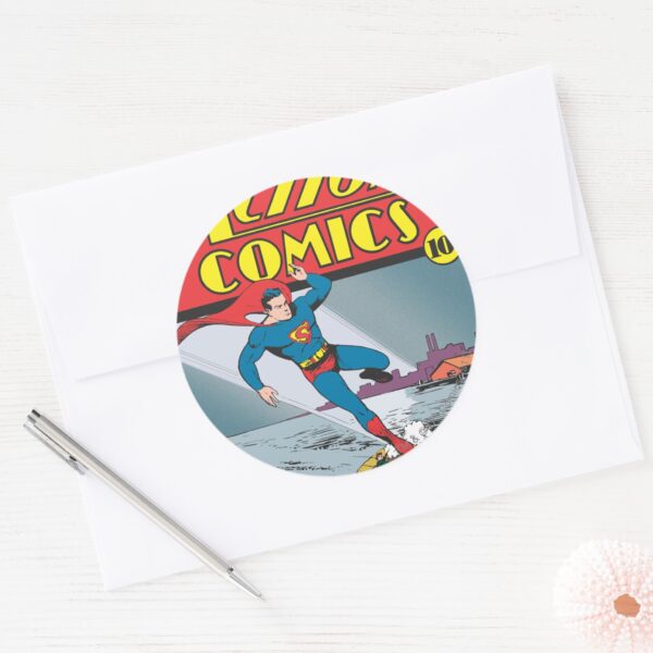 Action_Comics_#25_Classic_Round_Sticker_3 Action Comics 25 Classic Round Sticker